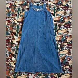 Vintage 90s Women’s Carolina Blues Dark Blue Denim Dress